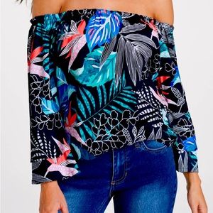 Off the shoulder printed top